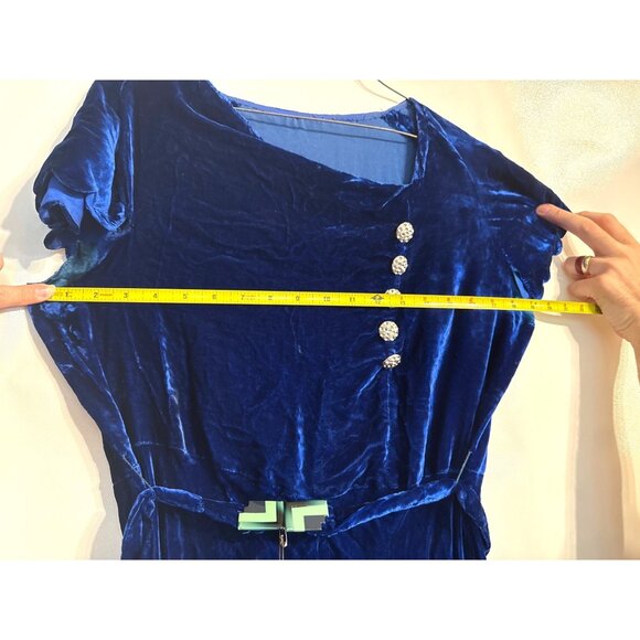 1930s Openhym's Debuvel Transparent Velvet Dress — Art Deco Silk Velvet Gown - Picture 5 of 16